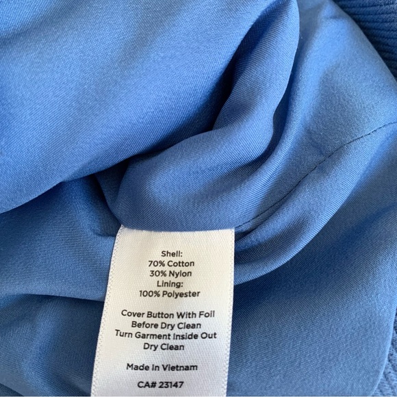 Talbots | Blue KNIT BAND Blazer JACKET - Picture 10 of 13